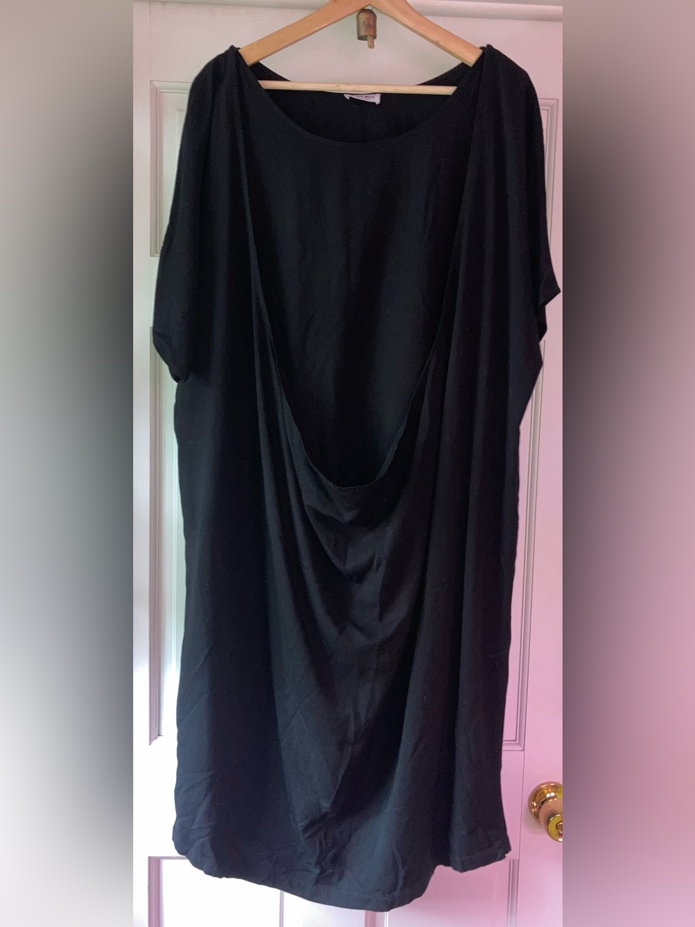Shaina Mote Black Tank Rayon Dress with Draped Overlay “Free Size”